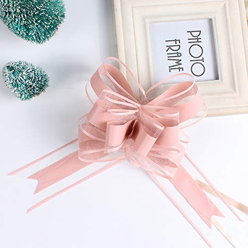 Tirar de lazos 20 piezas cinta flores dibujadas a mano decoración embalaje regalo cintas lazo plástico fiesta DIY boda festiva(Deep Sapphire)