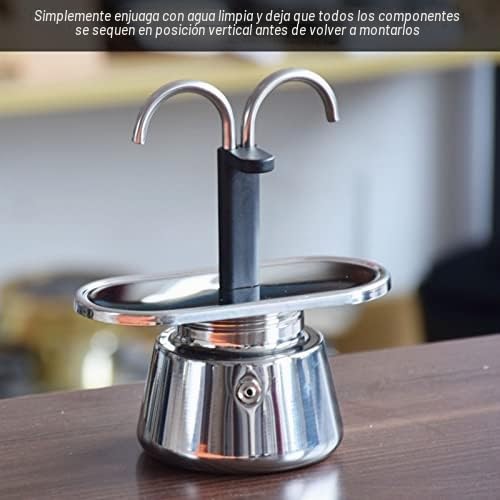 Acouto Moka Pot, 100 Ml Cafetera De Doble Pico Moka Pot Acero Inoxidable Estilo Italiano Diy Cafetera Cafetera De Acero Inoxidable Para Casa Camping Cafe