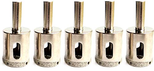 1 inch Diamond Drill Bit Hole Saw Set 5 Pieces Ceramic Porcelain Tiles Granite Quartz 5 Pack