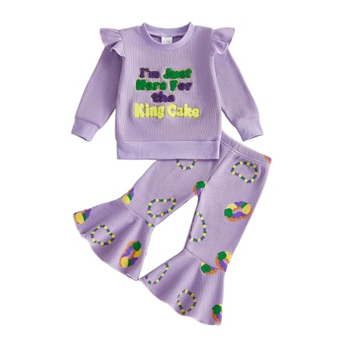 Socutebabe Toddler Girl Mardi Gras Outfit I'm Just Here For 