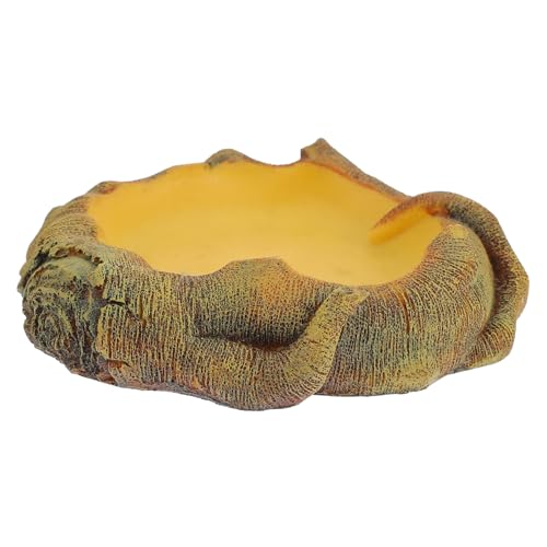 ORFOFE 爬虫類用ウォーターボウル 耐久性のある非多孔性表面のペット用水盤 造園用フィーダー兼用 爬虫類用ボックス 餌と水を に供給