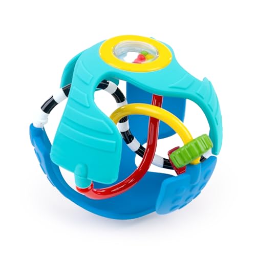 Baby Einstein Rattle & Sense Sensory Ball, Multisensory Baby Toy with Bead Chasers, Rattle Sounds & Textures, Easy to Grasp, Ages 3 Months+