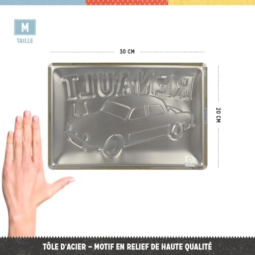 Plaque rétro Renault Dauphine 20x30 cm, idée cadeau fans Renault, LOP en métal design vintage