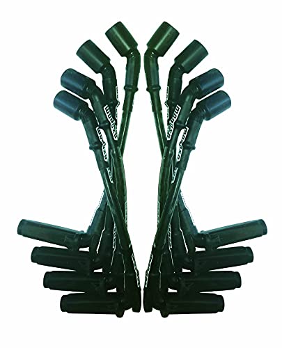 Image of Moroso 51534 Ultra Series Black Sleeved Spark Plug Wires, GM LS 11 inch Length w / 90 Degree OEM Plug Ends