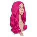 MapofBeauty 22 Inch/55 cm Fashion Long Synthetic Fiber Curly Hair Middle Part Cosplay Wig (Hot Pink)