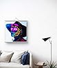 Neon Glow Panther Cowboy Wall Art – 30x30cm UV Blacklight Canvas Print with Magnetic Poster Frame – Futuristic Pop Art for Home, Office, or Gaming Room #1