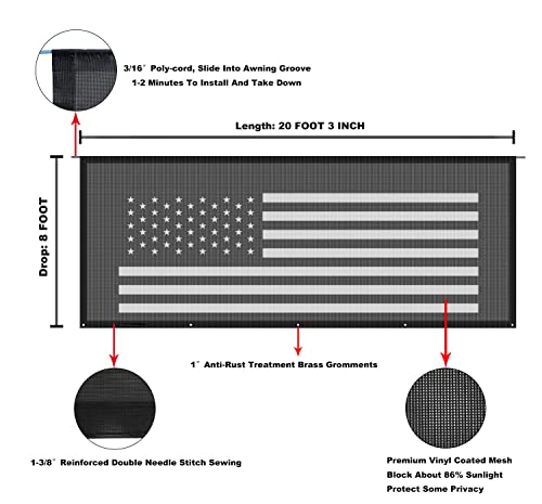 Image of RV Awning Mesh Sun Shade Screen for Motorhome Camper Trailer Sunshade