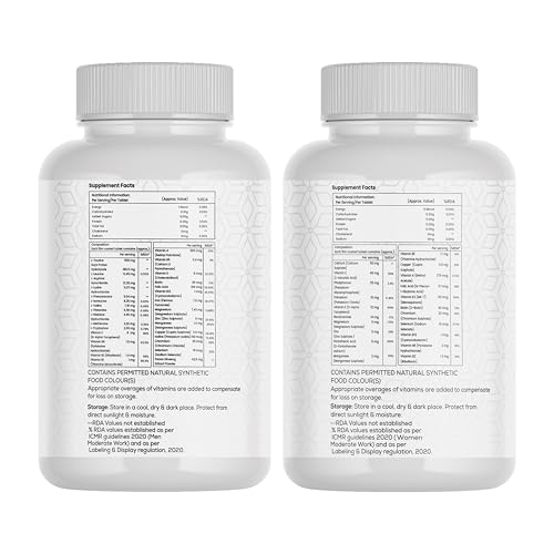 Image of Glimlach Multivitamins For Men & Women with Zinc, Vitamin C, Vitamin D3, Multiminerals & Enhances Energy, Stamina & Immunity, Multivitamin and Mineral Nutrition Addition