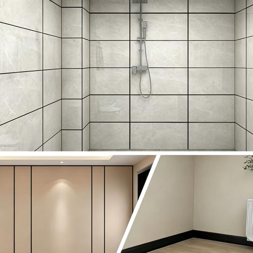 HUIZHENSHENG Moulure et Bande de Finition Autocollante, Bande Décorative Souple Adhésive pour Carrelage, Miroir, Plafond, Sol, Panneau et Meuble(Size:Width：20MM (0.79 in),Color:Noir) – vue 7