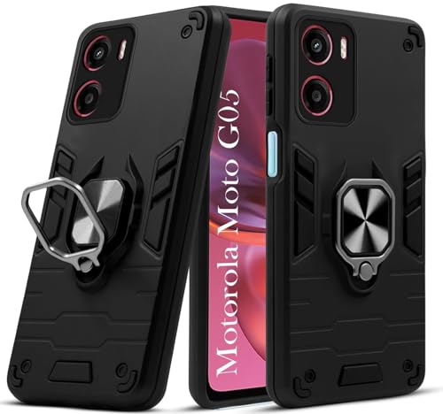 Image of AIBEX Armor Back Cover Compatible for Motorola G05| Rugged Shockproof Case with Ring Holder & Kickstand | Military-Grade Protection | Magnetic Car Mount Compatible