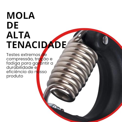 Hand Grip Fortalecedor com Mola para Braço Antebraço Mãos Punho Dedos Resistente Regulável 5 a 60kg