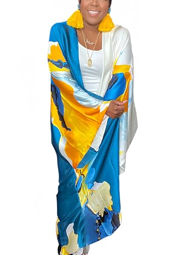 Image of Kimono Cardigan for Women Long Boho Satin Kimono Robes Plus Size Open Front Beach Swimsuit Cover Ups Lightweight Duster