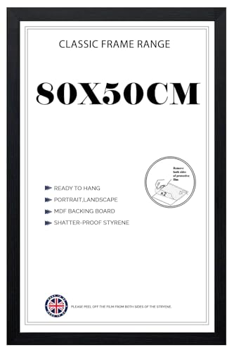 Poster frame 80x50cm, Crystal Clear HD Front Black Picture frame 50x80, Jigsaw Puzzle Horizontally or Vertically