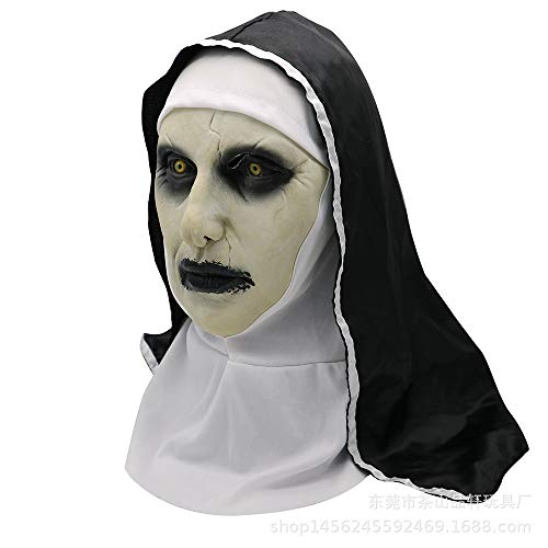 Masque d'halloween effrayant de nonne pour accessoire fête grimace