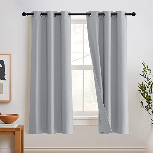 RYB HOME Soundproof Curtains 63 inches, 3 Layers 100% Blackout Curtains