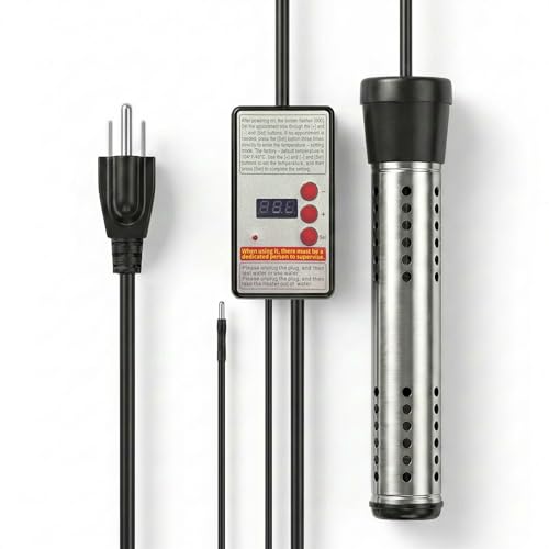 Hot Tub Heater -Portablepool Heater-1500W-Digital Display Temperature Control and Dry-Burn Protection-for Bathtubs-Buckets-Small Pools