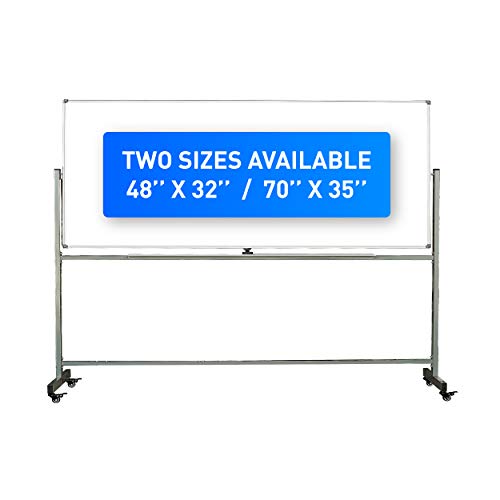 Rolling Whiteboard - 48" X 32" | 70" X 35"- Mobile Whiteboard Dry