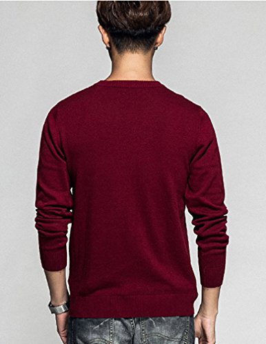 最安値 Blissmall セーター メンズ ニット 綿 長袖 暖かい 秋冬春 ニットセーター 16 2xl A ワインレッドの価格比較