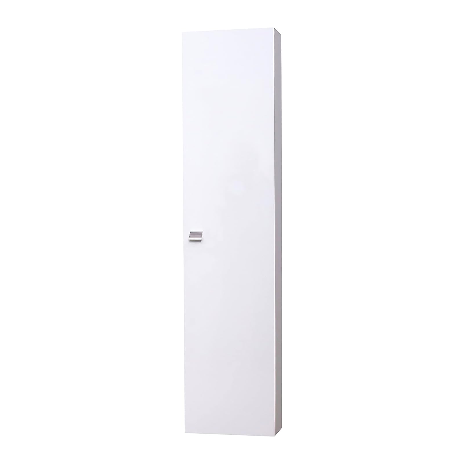 Mondo Viro - Columna suspendida de baño Emma móvil de 1 puerta en aglomerado blanco lacado 32 x 16 cm 140 cm