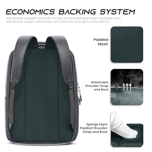 Image of REDHORNS 25L Waterproof 15.6-inch Laptop Backpack for Men and Women, Unisex Travel Laptop Bag /Office Bag /School Bag /College Bag /Business Bag with Multiple Compartments (Grey)