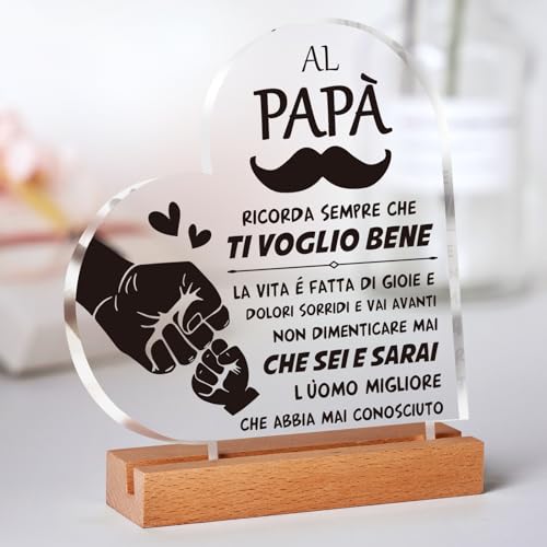 Regalo Papà, Idee Regalo Papà Targhe Decorativo, Regalo Papa Compleanno, Regalo Festa Del Papà, Regalo Compleanno Papà, Regali per Papà da Parte di Figlia e Figlio