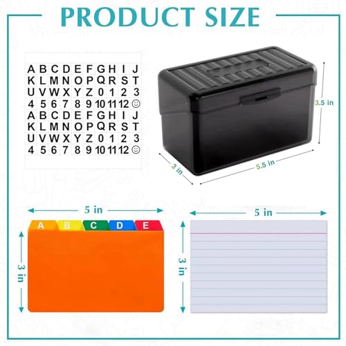 Soporte para tarjetas 3x5 con 600 fichas rayadas y 60 separadores para organizar escritorio 6