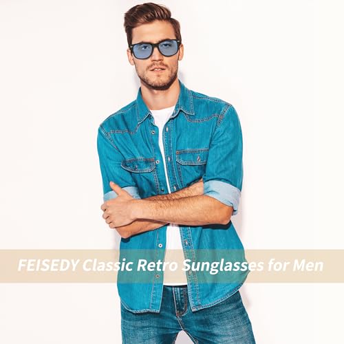 Image of FEISEDY Classic Square Retro Polarized Sunglasses Women Men 80s Sun Glasses Trendy UV400 B1858
