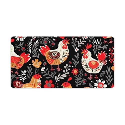 Mouse Pad Rooster Chickens Grande para Oficina y Gaming miniatura 1