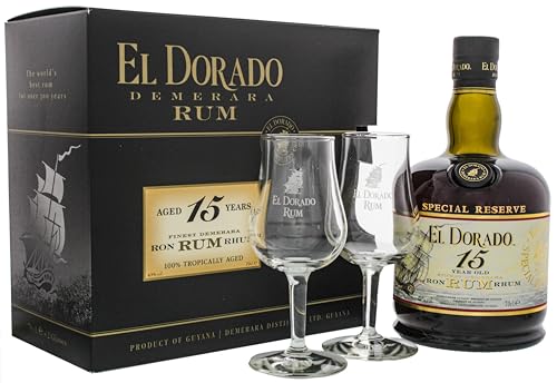 El Dorado 15 Years Old Finest Demerara Rum SPECIAL RESERVE 43% Vol. 0,7l in Giftbox with 2 glasses