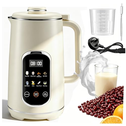 8 in 1 Nut Milk Maker 1200ML Soy Milk Maker with 18h Timer/PreSet/AutoClean/KeepWarm/Boil Wate Automatic Plant Basaced Milk Maker for Almond Milk nut milk Oat Cashew Milk Soups Juice