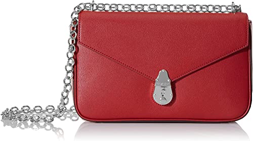 Calvin Klein Lock Leather Shoulder Bag Poppy