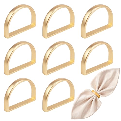 8 Pezzi Anelli Portatovaglioli, Portatovaglioli in Metallo, Portatovaglioli da Tavola Anelli per Tovaglioli da Tavola, Porta Tovaglioli Weihnachten, Partys, Anelli di Tovagliolo (Oro, 2.5 * 3.5cm)