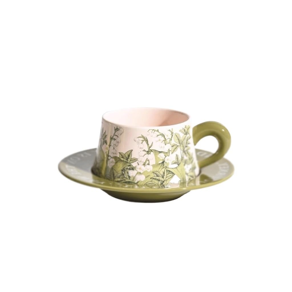 Kubki retro ceramiczny kubek i spodek popołudniowa herbata filiżanka do kawy i spodek kubek do kawy