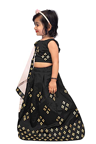 Image of Girl's Tafetta Silk Readymade Lehenga Choli
