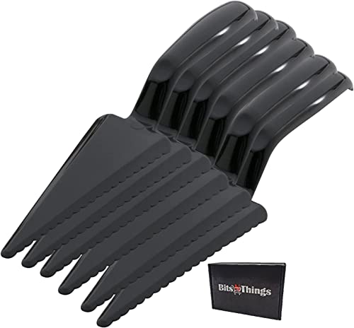 Bits N Things 10 Inch Plastic Pie Server - Disposable Cake/Pie Server And Cutter Utensils, Heavy Duty Server, Dessert Cutter, Pizza Slicer, Wedding Flatware - Pack Of 72 (Black) #TOP21