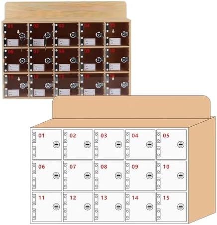 Wall-Mounted Wooden Cell Phone Locker - Classroom & School Organizer - Mobile Device Storage Box for Effective Classroom Management & Student Engagement