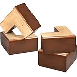 AORYVIC Wooden Bed Riser Sofa Risers for Furniture L Shaped Couch Feet Dresser Leg Set of 4 (3 inch)