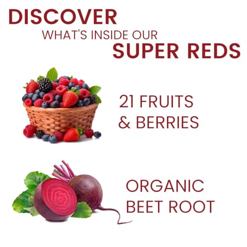 Rooted Actives Super Reds (250 g), 21 nutritious fruits, berries & Stevia (No Added Sugar) | Rich in antioxidants, flavonoids & polyphenols | Heart, Circulation health, Energy… (Super Reds)
