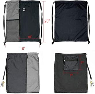 Drawstring Backpack Bag String Cinch Sack Backpack With Pockets Large Gym Sports Beach Sackpack