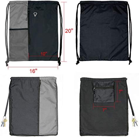 Drawstring Backpack Bag String Cinch Sack Backpack With Pockets Large Gym Sports Beach Sackpack