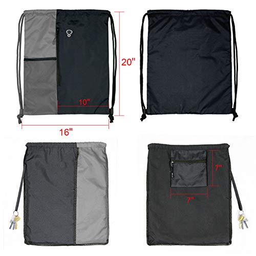 Drawstring Backpack Bag String Cinch Sack Backpack With Pockets Large Gym Sports Beach Sackpack