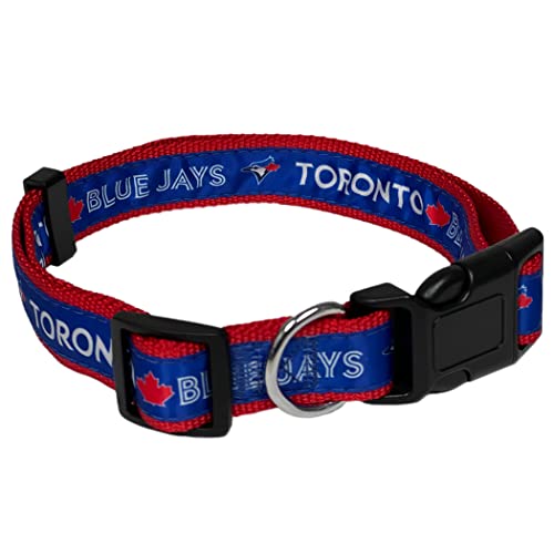 MLB PET Toronto Blue Jays Dog Collar, Small - Baseball Team Collar for Dogs & Cats - Shiny & Colorful, Licensed by The MLB