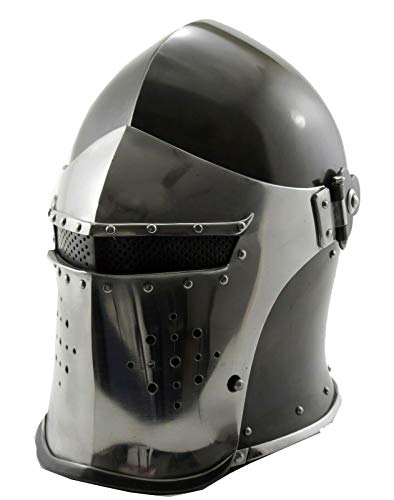 antiquegifts2019 Casco medieval Barbuta caballeros templarios cruzados armadura casco medieval Sca regalo