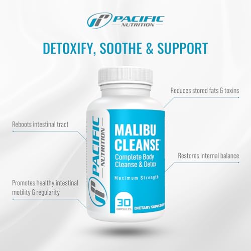 Pacific Nutrition Full Body Detox - Malibu Cleanse Complete Body & Intestinal Cleanse with Senna Leaf, Cascara Sagrada Bark & Aloe Vera - Natural Detox for Men’s & Women’s Health, 30 Capsules - Image 6