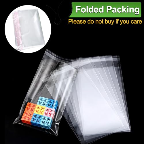 Image of 100 Pcs A3 Clear Self Seal Bags 12x16.5 Inch Cellophane Bags Food Grade Cellophane Bags OPP Cellophane Bags for Cookies, Cards, Envelopes, Photos(12x16.5inch)