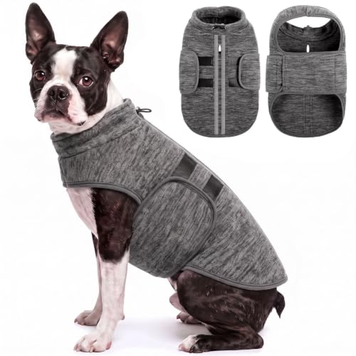 Image of Queenmore Large Dog Sweater,Fleece French Bulldog Sweater with Leash Hole