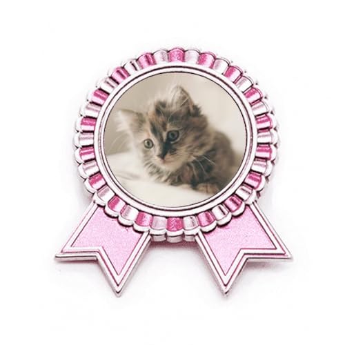 Broche chat gris rose métal M bijou fantaisie veste