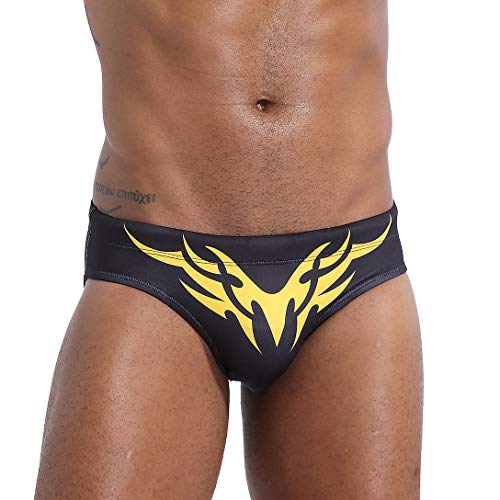 AIMPACT Mens Bikini Swim Briefs Sexy Swimsuit Quick Dry Swimwear with Drawstring(BlackL(2XL))