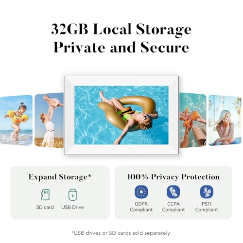 Image of Pexar Terra 10.1 Inch Digital Picture Frame, Anti-Glare Screen for Extraordinary Clarity, Easy Share Photos or Videos via The Frameo App, The Good Choice for Gifting, Powered by Lexar