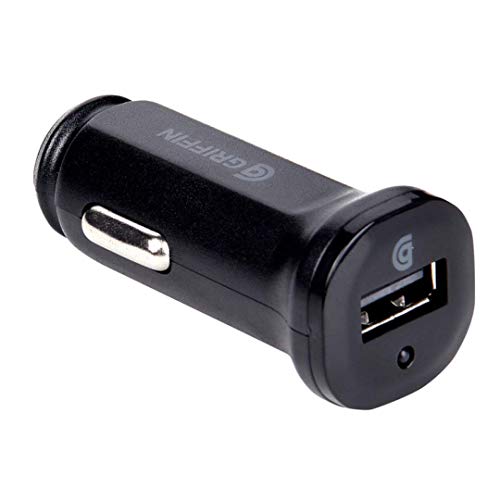 Griffin Chargeur de Voiture USB à Port Unique 2,4 A | Indicateur LED et Technologie ChargeSensor - GP-012-BLK (Noir)